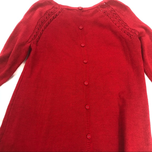 3/$25 Candie's Light Red Sweater Faux Buttons - Picture 6 of 6